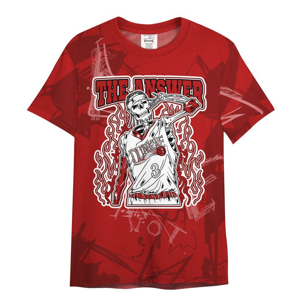 Shirt To Match Red Taxi 12s - Allen Answer Skeleton Messyz All Over Print