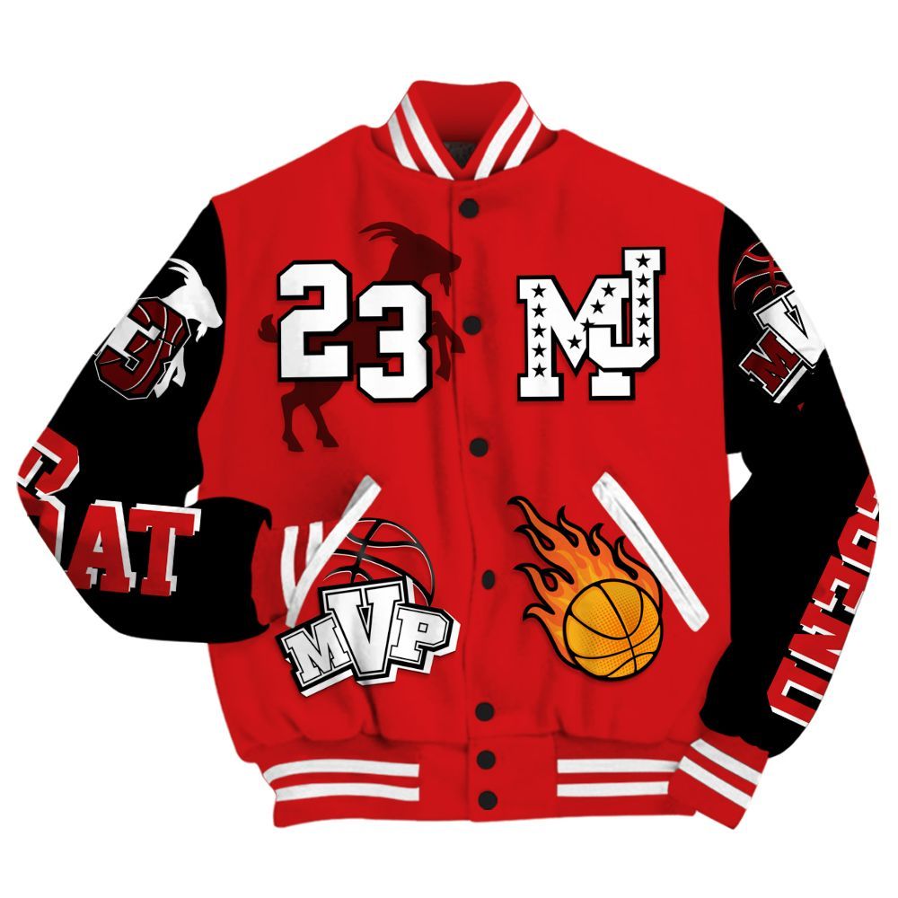 Varsity Jacket To Match Low Bred 11s - 23 Goat MVP Basketball All Over Print