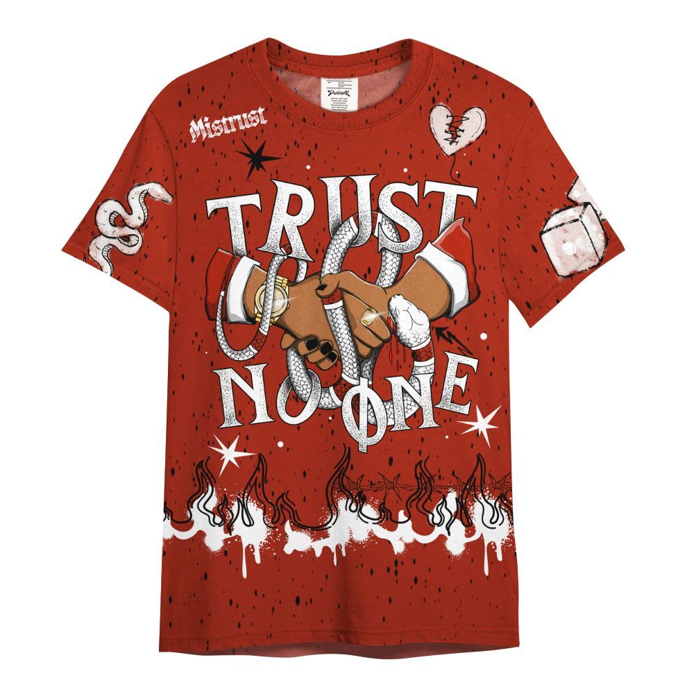 Shirt To Match Red Cement 4s - Trust No One Snake-Bite Doodle Crayon All Over Print