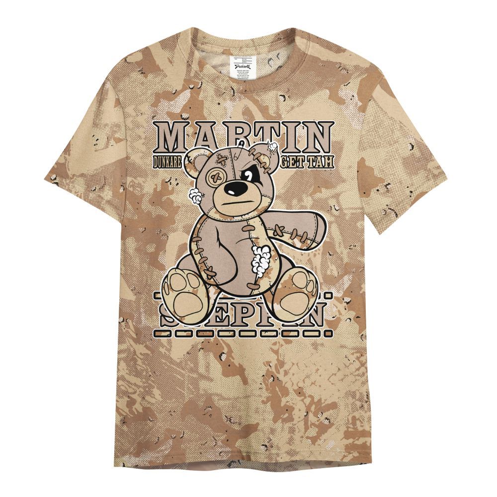 Shirt To Match Desert Camo 3s - Tah Steppin Bear Heart Grunge All Over Print
