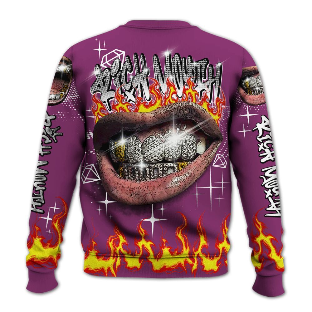 Sweatshirt To Match Air Max Sunder Gore Tex Bold Berry - Rich Mouth Fire Rap Retro 90s All Over Print