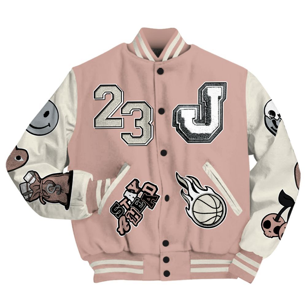 Varsity Jacket To Match Air Force Low 1 Arctic Orange - Hustles Money Number 23 All Over Print