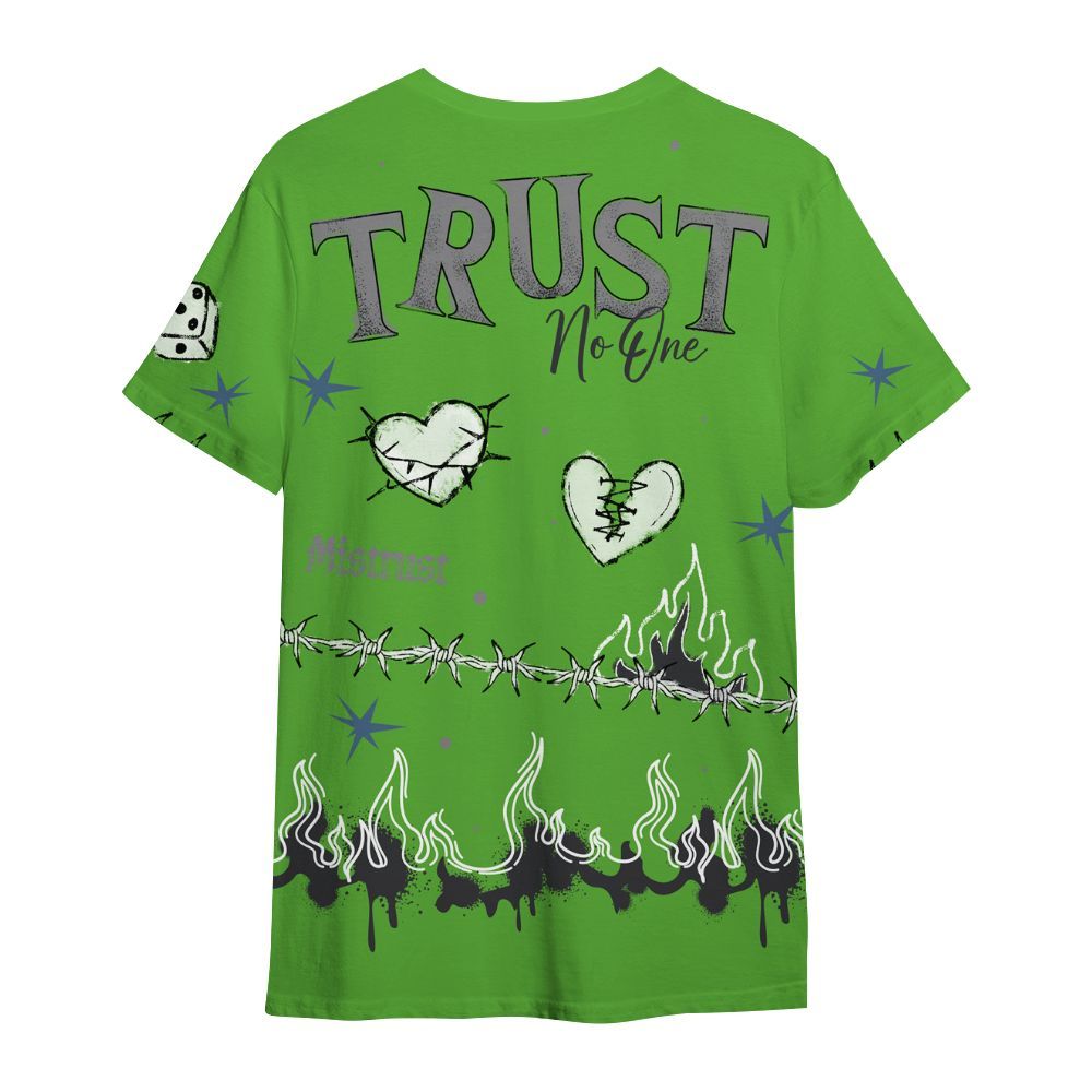 Shirt To Match Retro Green Bean 5s - Trust No One Snake-Bite Doodle Crayon All Over Print