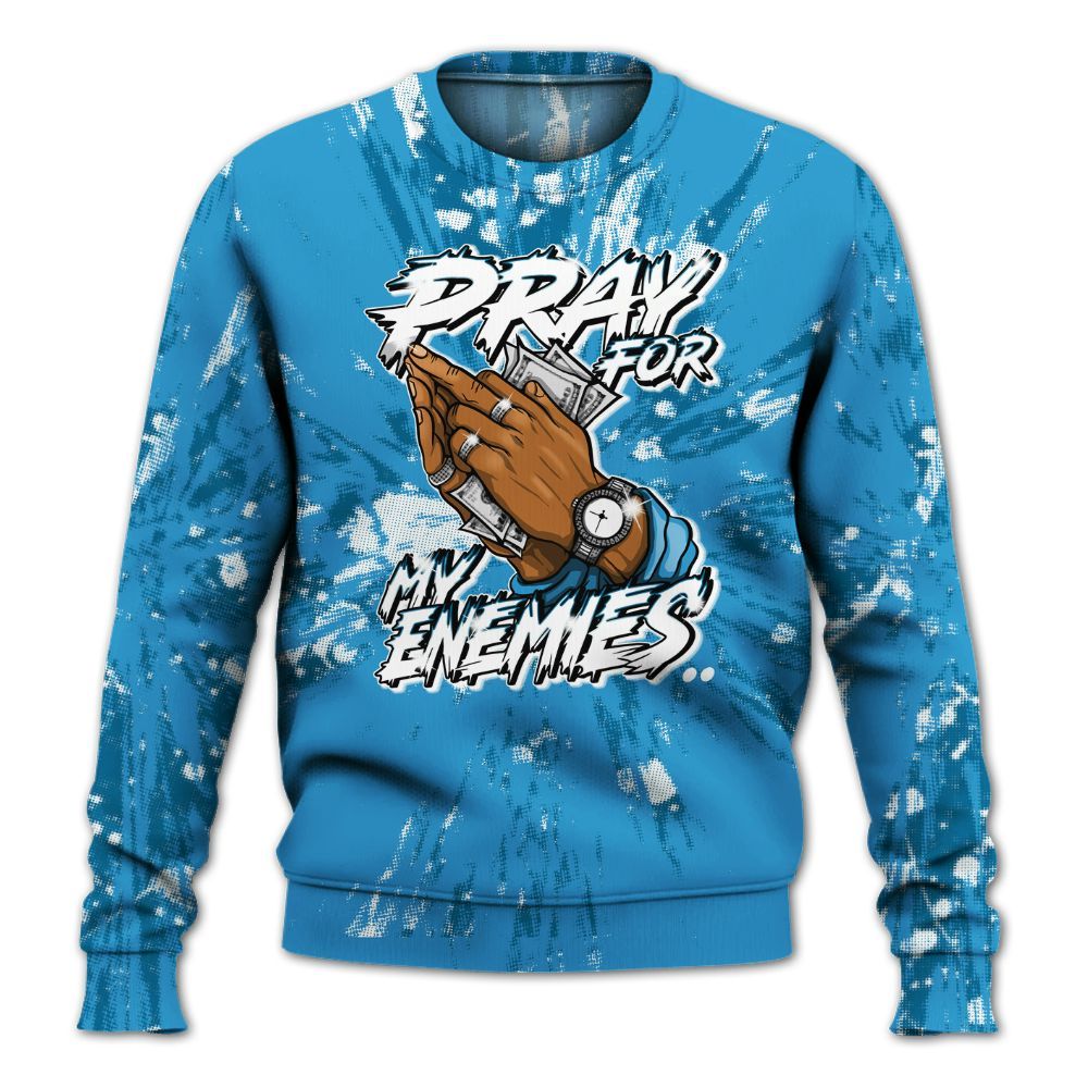 Sweatshirt To Match Powder Blue 9s - Prayed For Enemies Graphic Luxury All Over Print