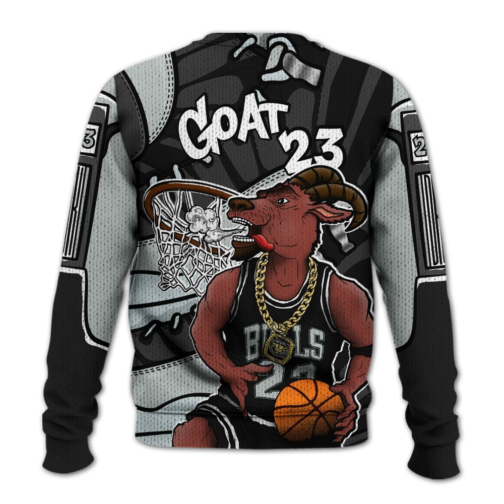 Sweater To Match Black Wolf Grey 12s - Number 23 Style 12s Graphic