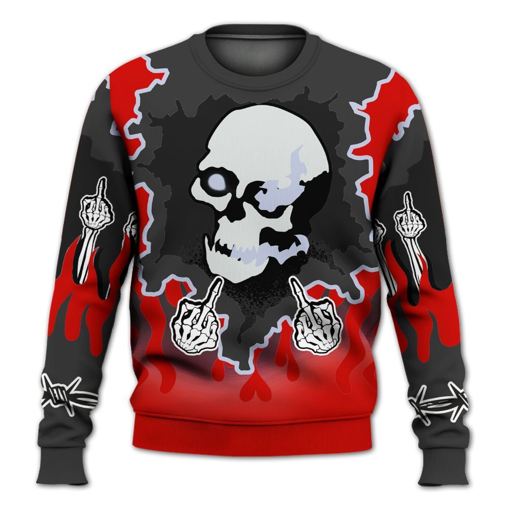 Sweatshirt To Match Fire Red 6s - F Around Find Out Graphic Trapped All Over Print