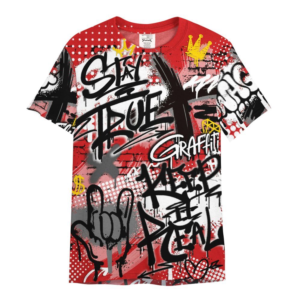 Shirt To Match Low Bred 11s - True It Real Graffiti Streetwear All Over Print