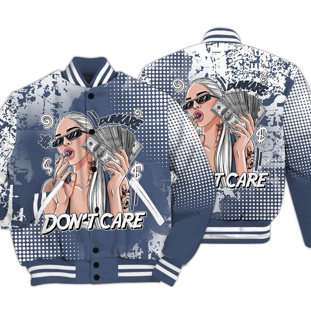 Varsity Jacket To Match Low Diffused Blue 11s - IDC Unique Glitch Dot Varsity Jacket Unisex