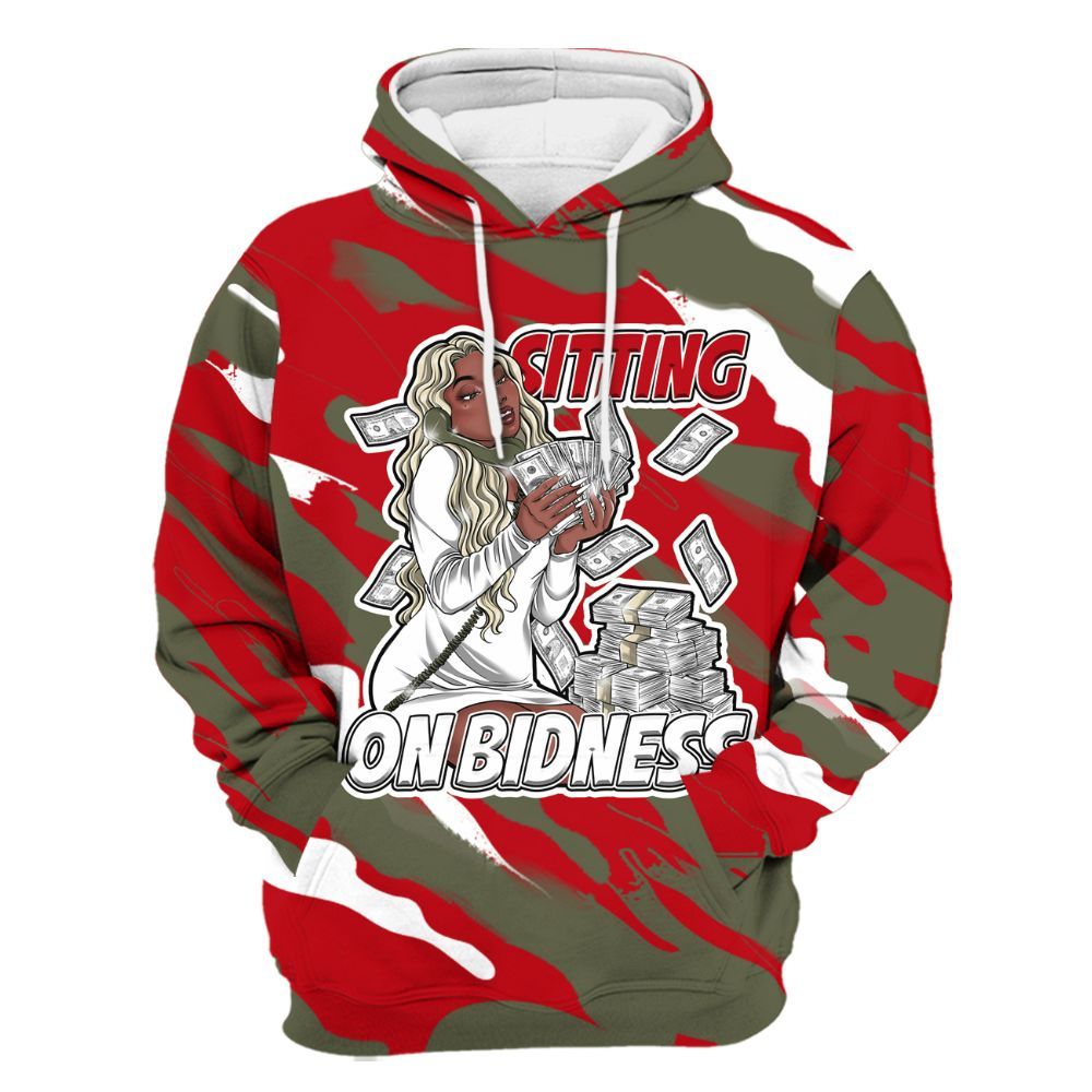 Hoodie To Match Low OG Medium Olive 1s - Bidness Colored All Over Print