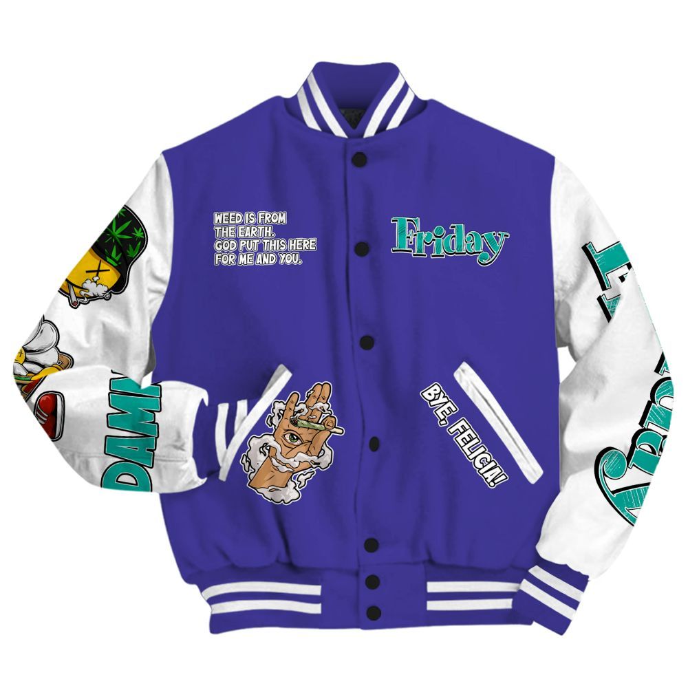 Varsity Jacket To Match Retro Grape 5s - Friday Sneaker Stress Style All Over Print