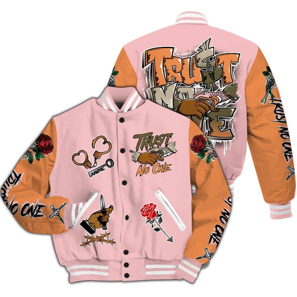 Varsity Jacket To Match SB Dunk Low Red Stardust - Trust No One Dripping All Over Print