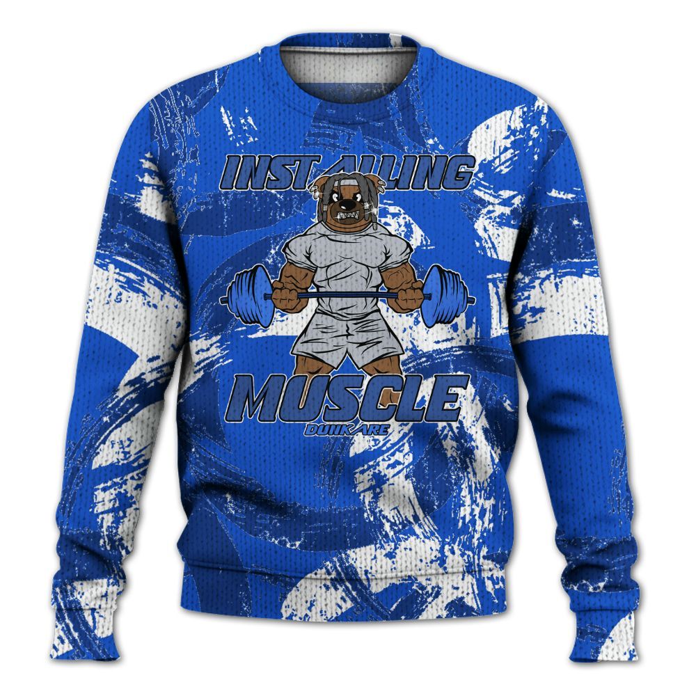 Knitted Sweater To Match Air Foamposite One Royal - Installing Muscle Bear Circle Slpash