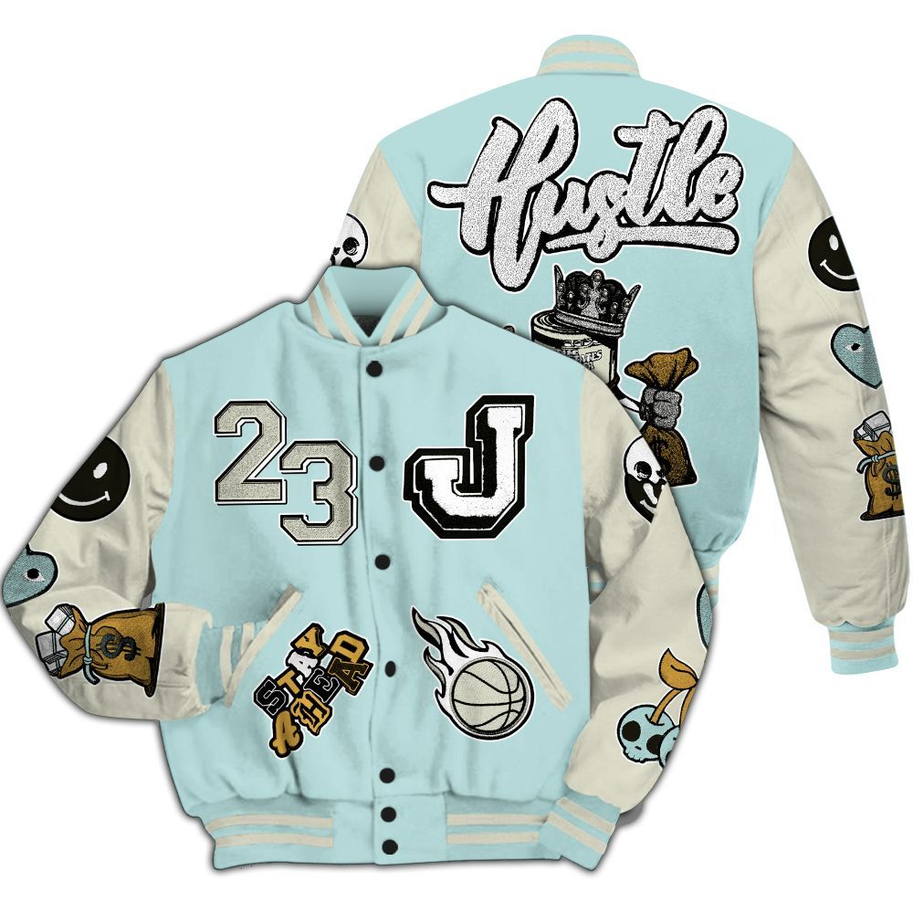 Varsity Jacket To Match Pure Platinum 4s - Hustles Money Number 23 All Over Print