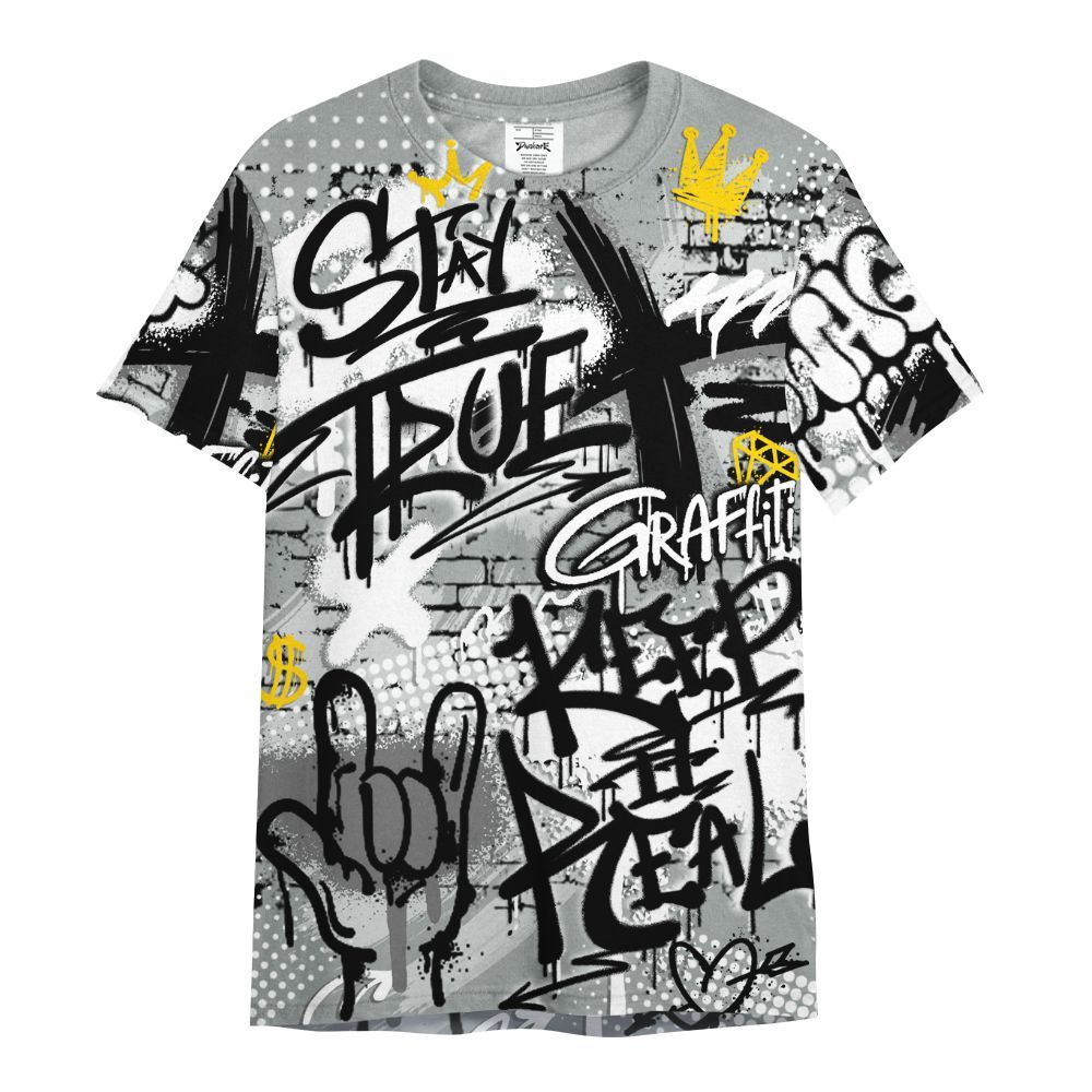 Shirt To Match Dunk Low White Light Smoke Grey - True It Real Graffiti Streetwear All Over Print
