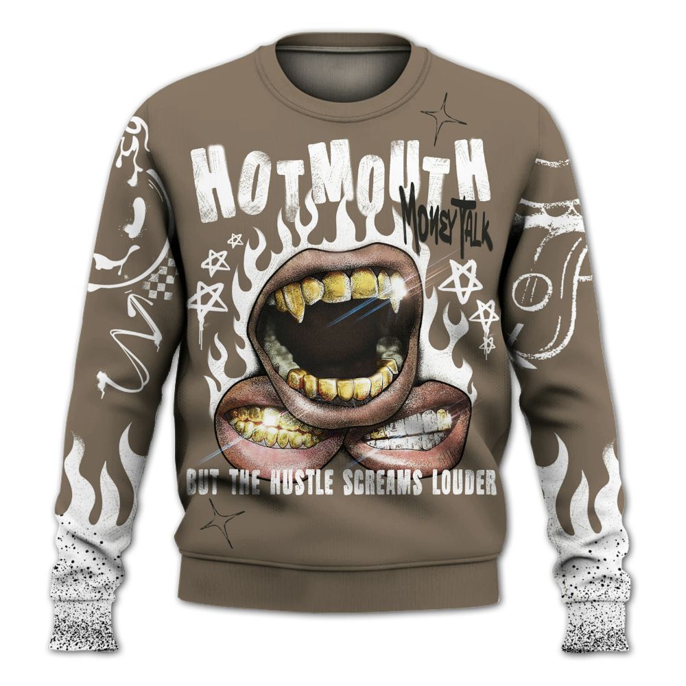 Sweatshirt To Match Low OG Dark Mocha 1s - Mouth Burning Street Style All Over Print