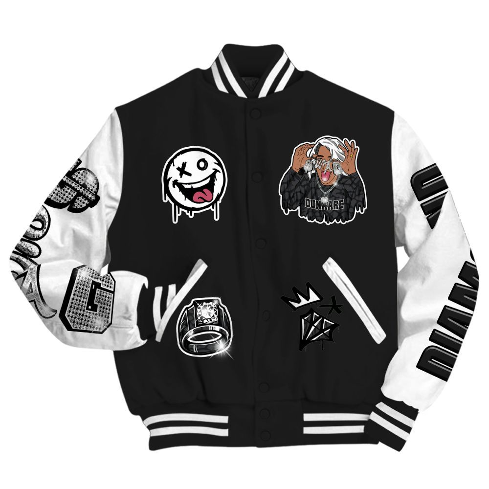 Varsity Jacket To Match Black Cat 3s - Pressures Makes Varsity Jacket To Match All Over Print