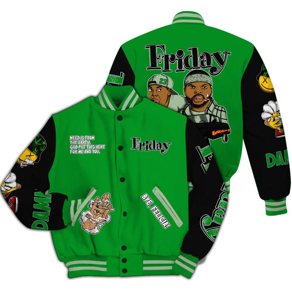 Varsity Jacket To Match Green Spark CJ1 T-Rex - Friday Sneaker Stress Style All Over Print