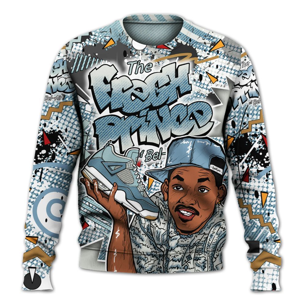 Sweatshirt To Match Denim Worn Blue 2025 4s - Fresh Sneaker 90s All Over Print