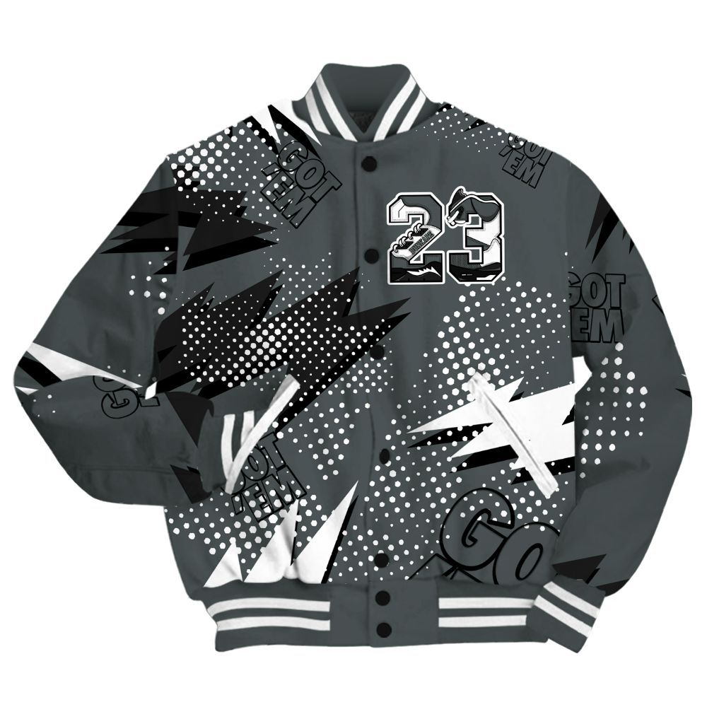 Varsity Jacket To Match Black RM Nigel Sylvester 4s Shirt, Custom Name Number 23 5s All Over Print
