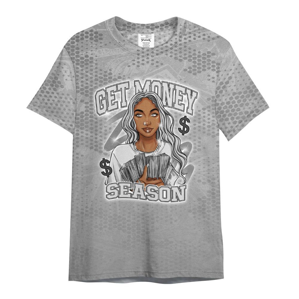 Shirt To Match Black Wolf Grey 12s - Get Moneys Season Banknote All Over Print