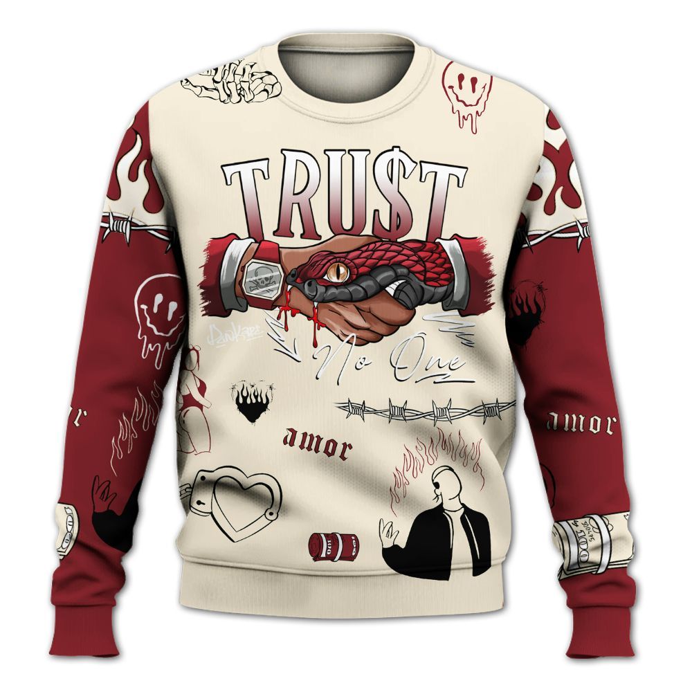 Sweatshirt To Match Valentine's Day 2026 4s - Snake Trust No One All Over Print