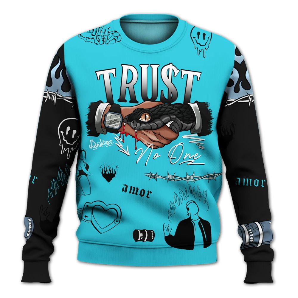 Sweatshirt To Match Retro Gamma Blue 11s - Snake Trust No One All Over Print