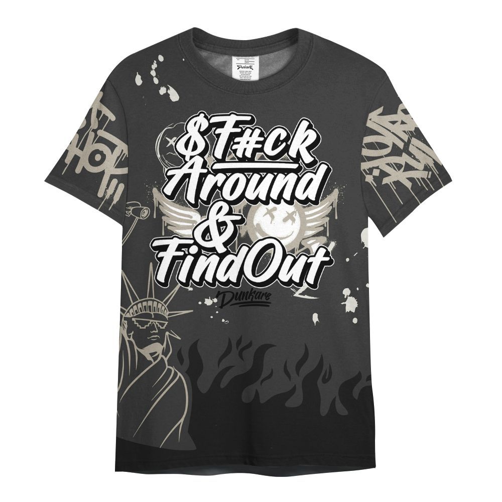 Shirt To Match RM Light Bone 4s - Graphic Fck Around Find Out All Over Print