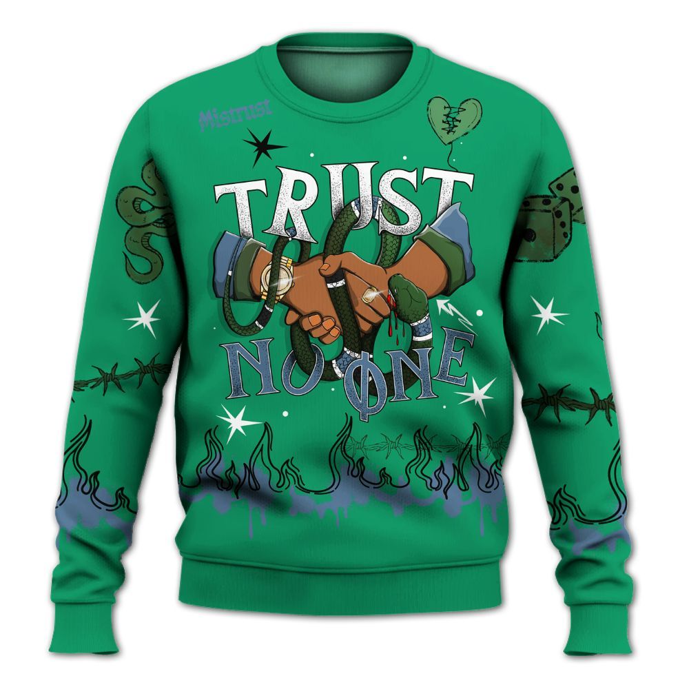Sweatshirt To Match Foamposite Pro Pine Green 2025 - Trust No One Snake-Bite Doodle Crayon All Over Print