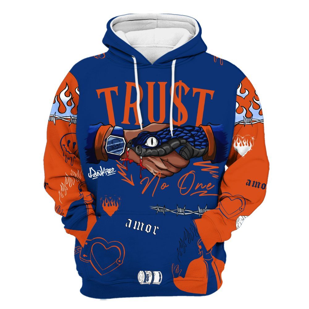Hoodie To Match Mid Knicks 1s - Snake Trust No One All Over Print