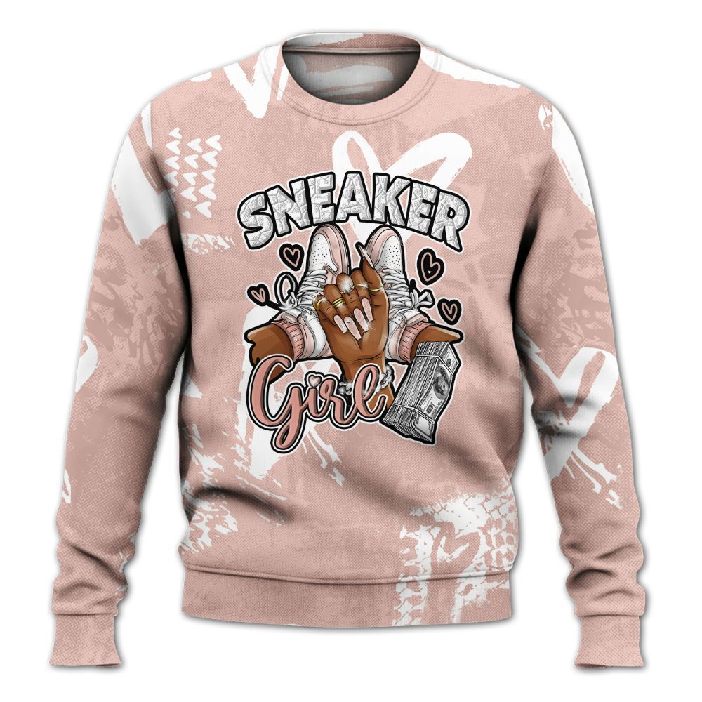 Sweatshirt To Match Low Legend Pink 11s - Sneakerz Girlz Heart Grunge All Over Print