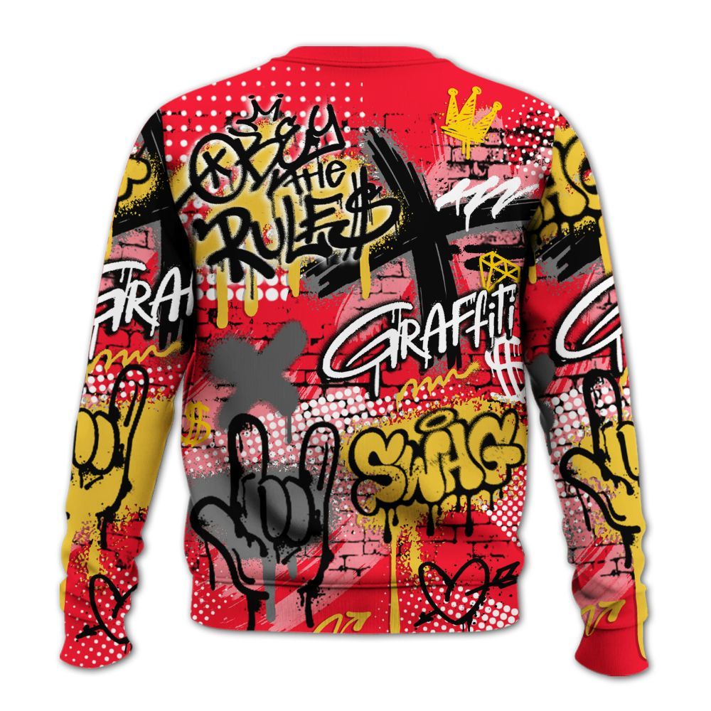 Sweatshirt To Match KD 18 Air Bakin - True It Real Graffiti Streetwear All Over Print