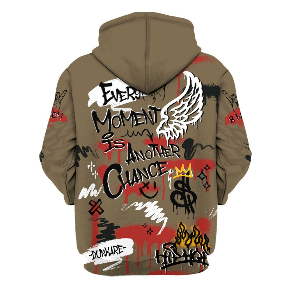 Hoodie To Match Olive 9s - 8Mile Movie Graffiti All Over Print