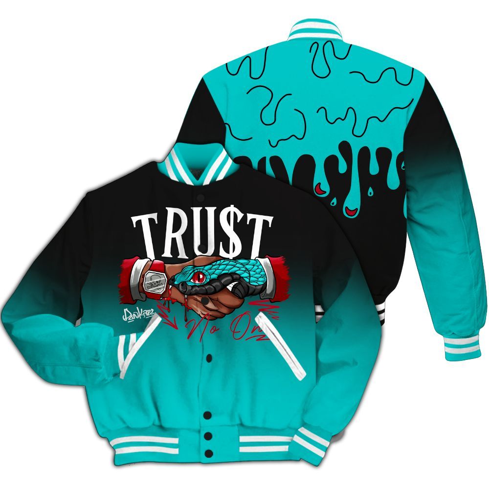Varsity Jacket To Match Air Griffey Max 1 Freshwater - Trust No One Drip All Over Print