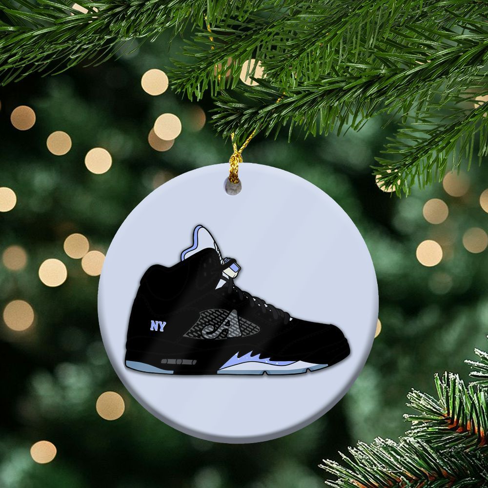 Retro Awake Racer Blue Ceramic Ornaments