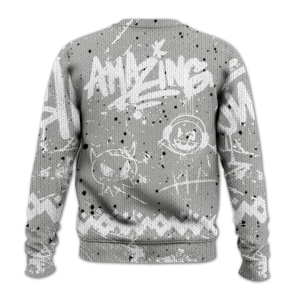 Knitted Sweater To Match Retro White Oreo 4s - Friday Sneaker Crayon