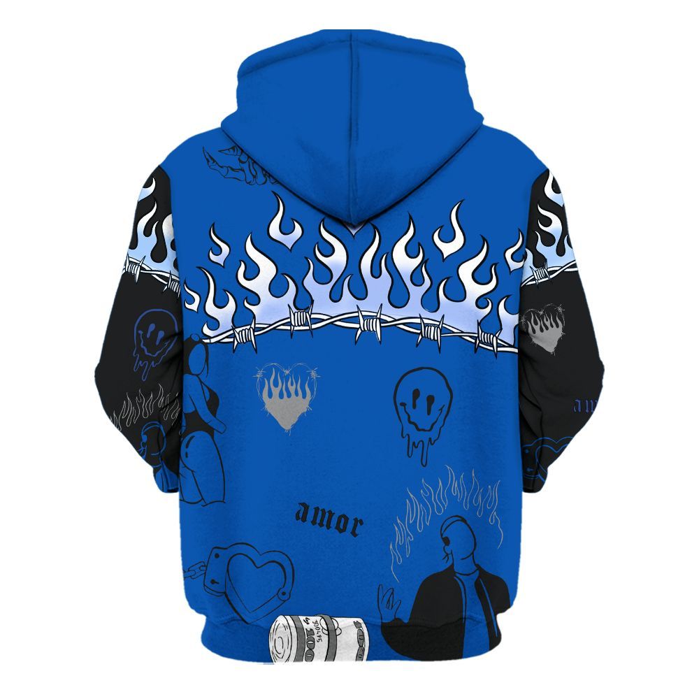 Hoodie To Match Racer Blue 5s - Snake Trust No One All Over Print