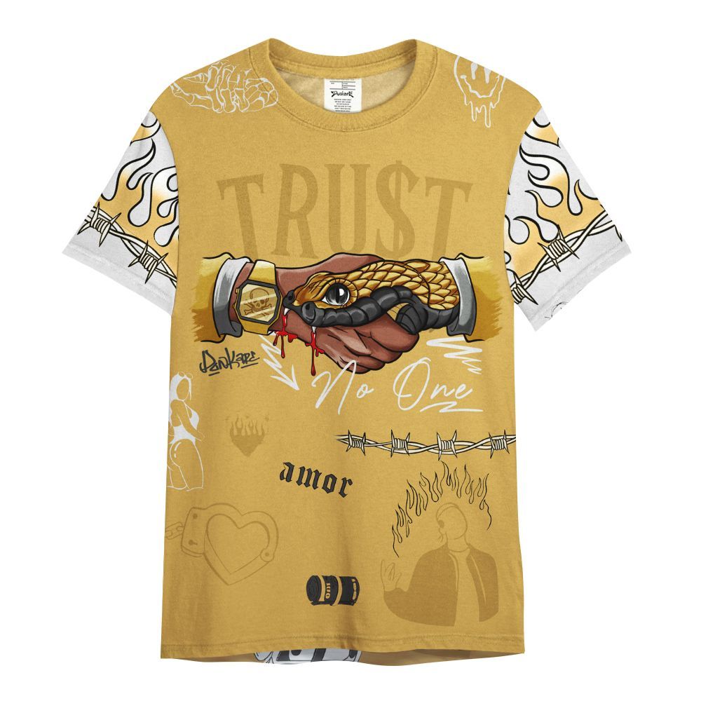 Shirt To Match Retro Light Ginger 14s - Snake Trust No One All Over Print