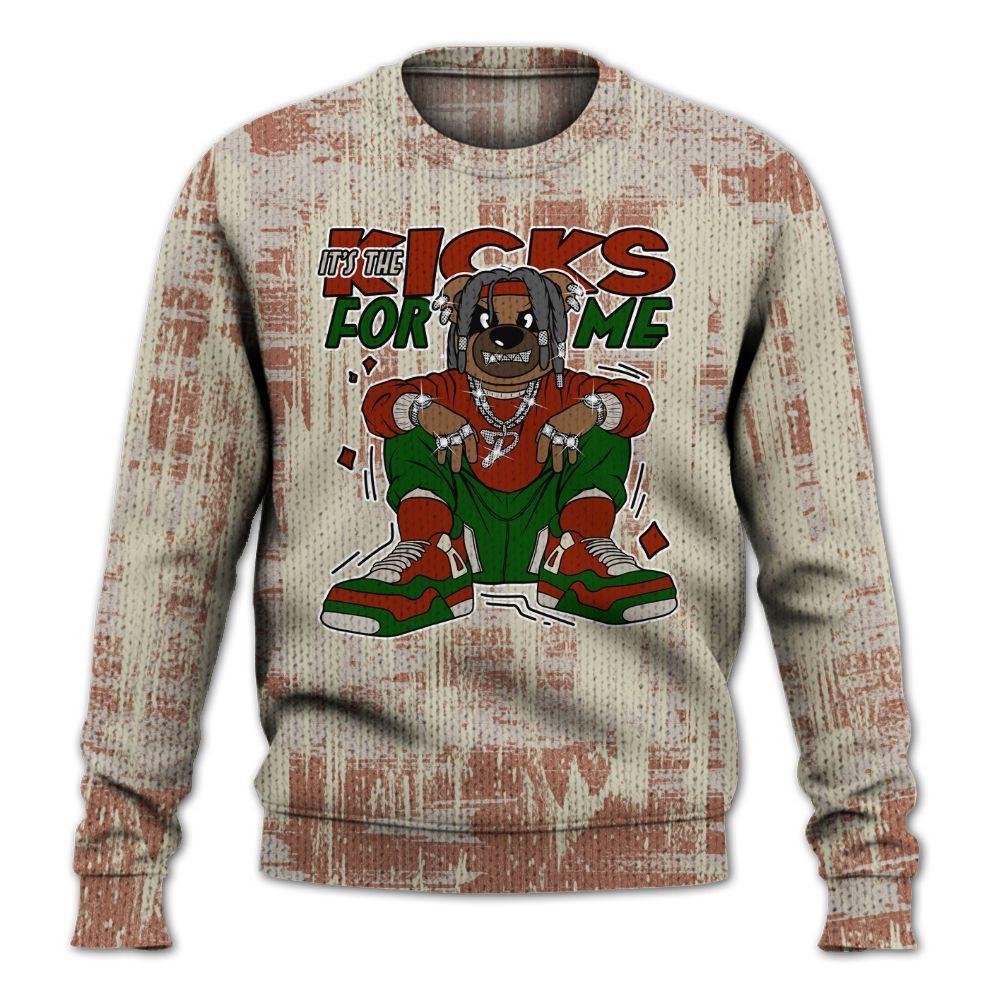 Knitted Sweater To Match El Grito 5s - Sneakers Bear Glitch Art