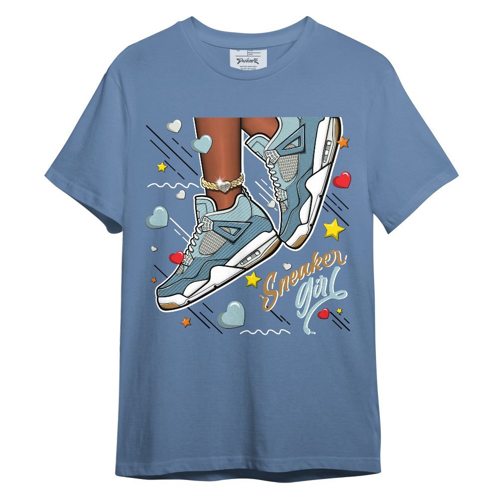 Shirt To Match Denim Worn Blue 2025 4s - SNEAKER Girl Heart Flying Graphic