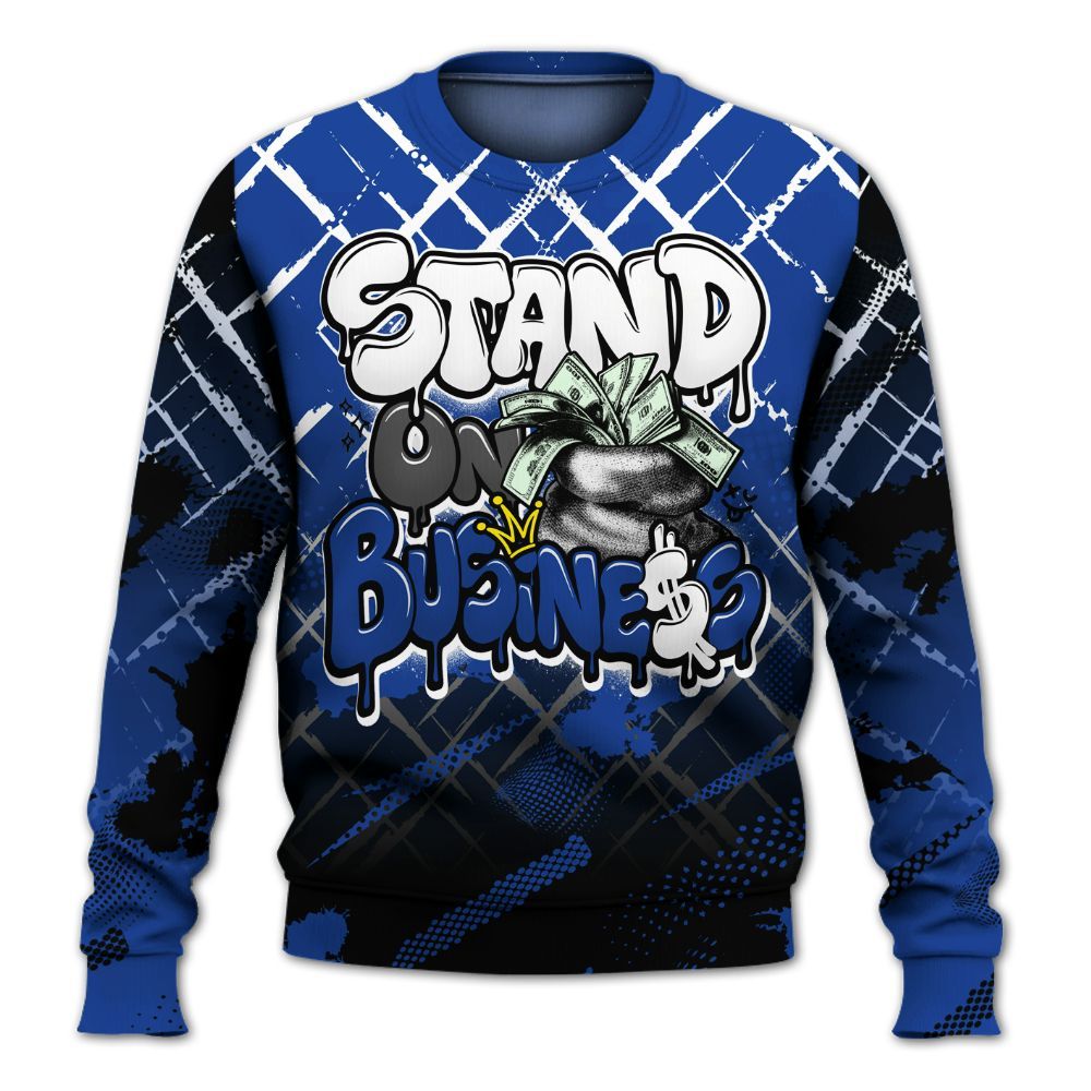 Sweatshirt To Match Air Foamposite One Royal - Halftone Stand Business Dripping All Over Print