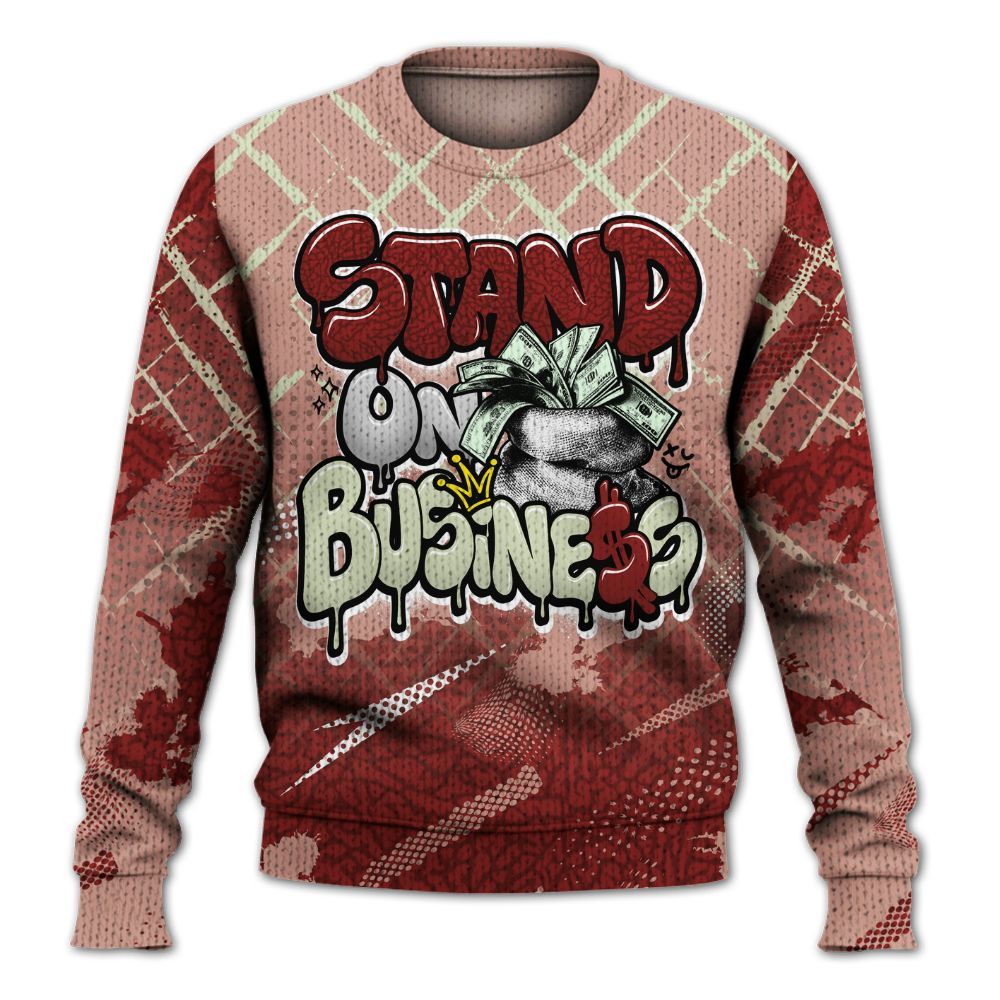 Knitted Sweater To Match Valentines Day 3s - Halftone Stand Business Dripping