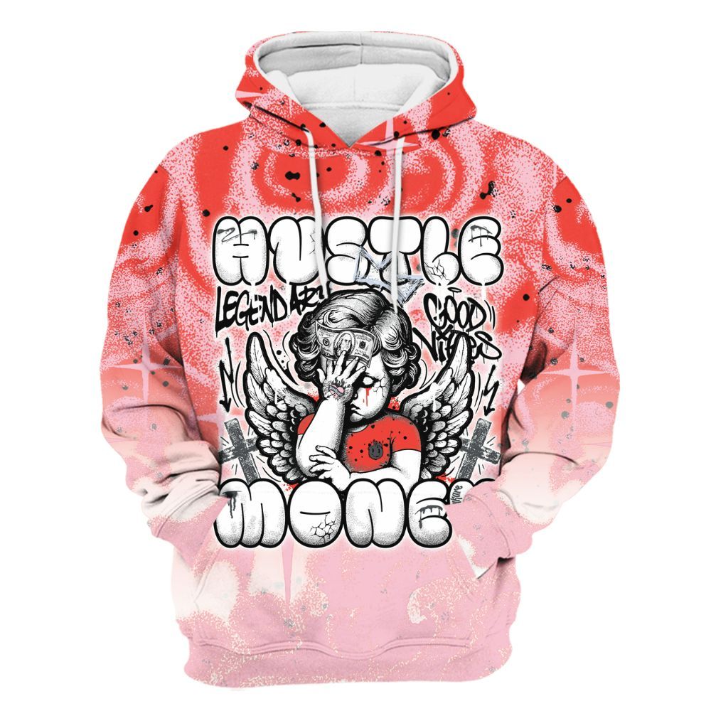 Hoodie To Match Retro Awake Arctic Pink - Angel Hustle Money All Over Print