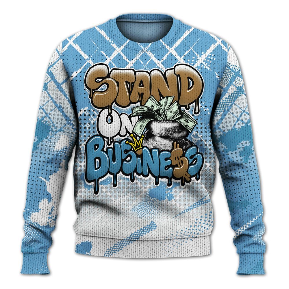 Knitted Sweater To Match SB Dunk Low University Blue - Halftone Stand Business Dripping