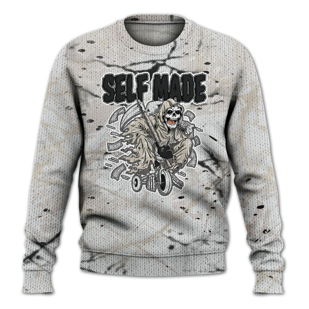Knitted Sweater To Match Retro Reverse Metallic 5s - Self Make Skeleton Profound