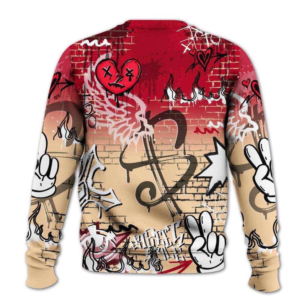 Sweatshirt To Match Retro Pizza GS 4s - Been Dif2erent Drip Graffiti All Over Print