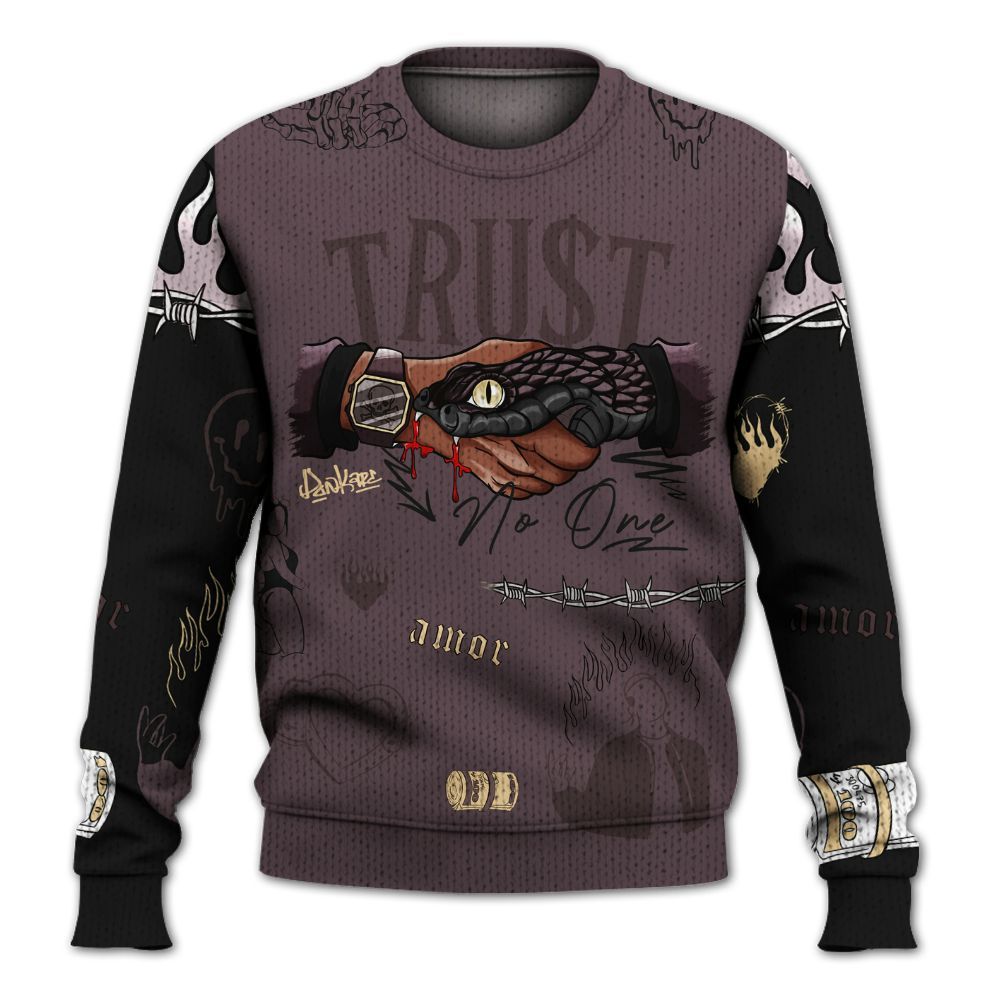 Knitted Sweater To Match AMM Black 3s - Snake Trust No One
