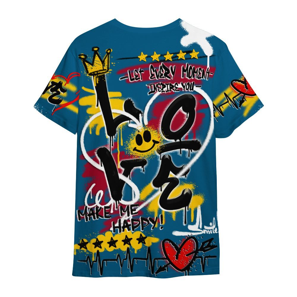 Shirt To Match GS Messy Room 4s - Happy Love Beats Graffiti Streetwear All Over Print