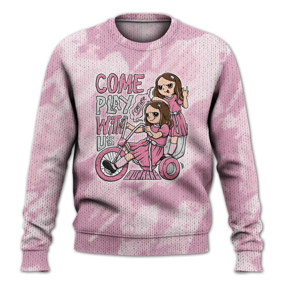 Knitted Sweater To Match Orchid 4s - Come Hangout Halloween Abstract Halftone