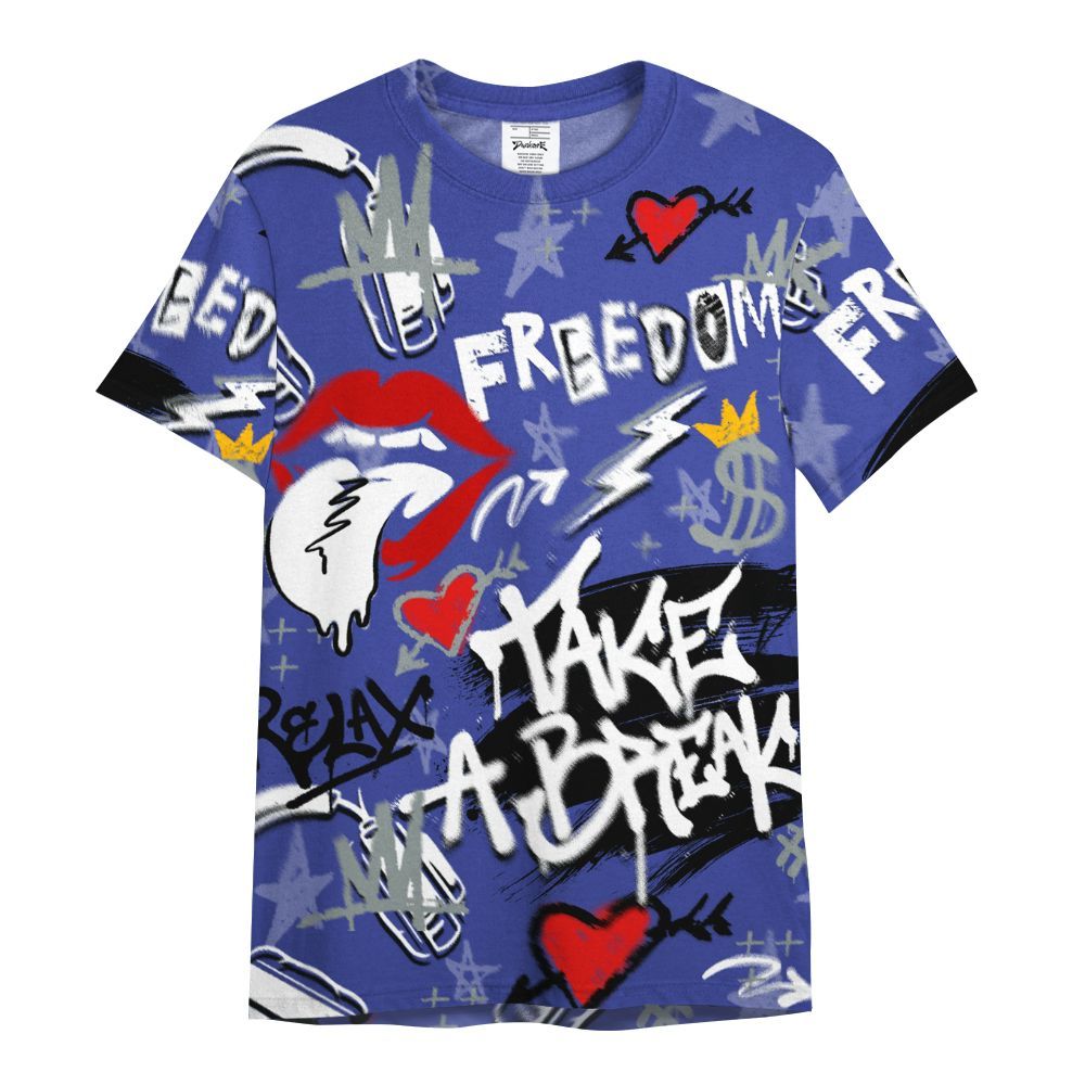 Shirt To Match Shox TL Royal - Take Break Freedom Graffiti Streetwear All Over Print