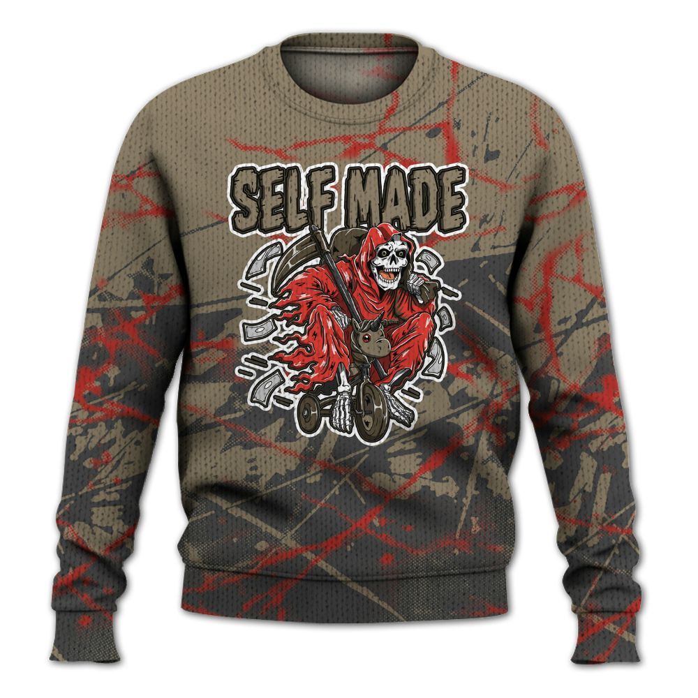 Knitted Sweater To Match Olive 9s - Self Make Skeleton Profound